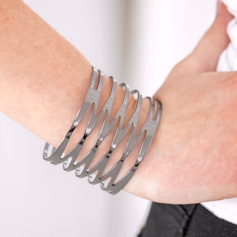 Chunky metal cuff bracelet